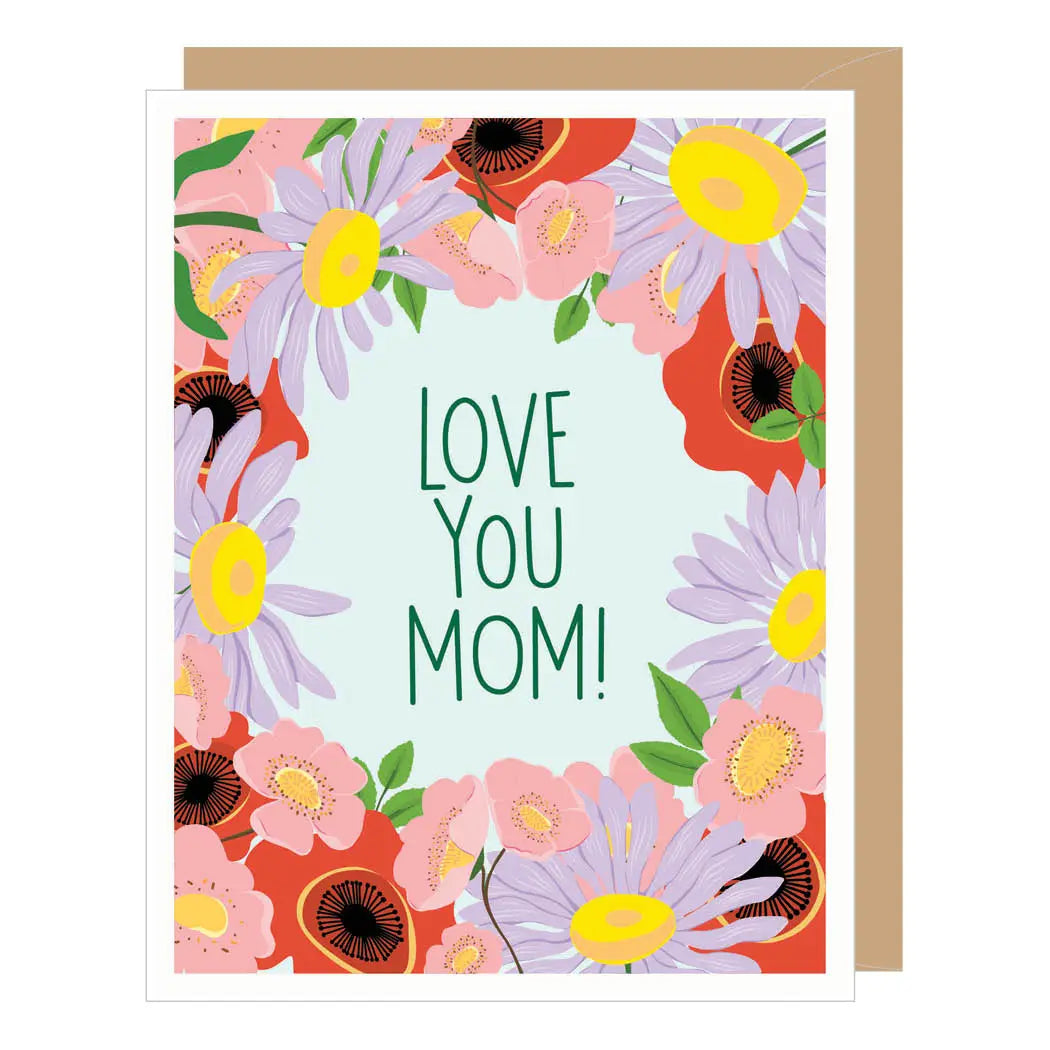 Love You Mom Chrysanthemum Card